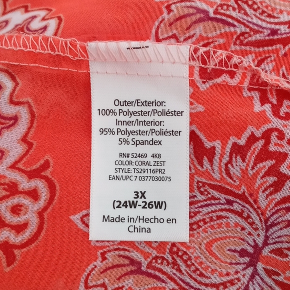 Women's 2 Piece Top Size 3X Short Sleeve - Picture 8 of 9